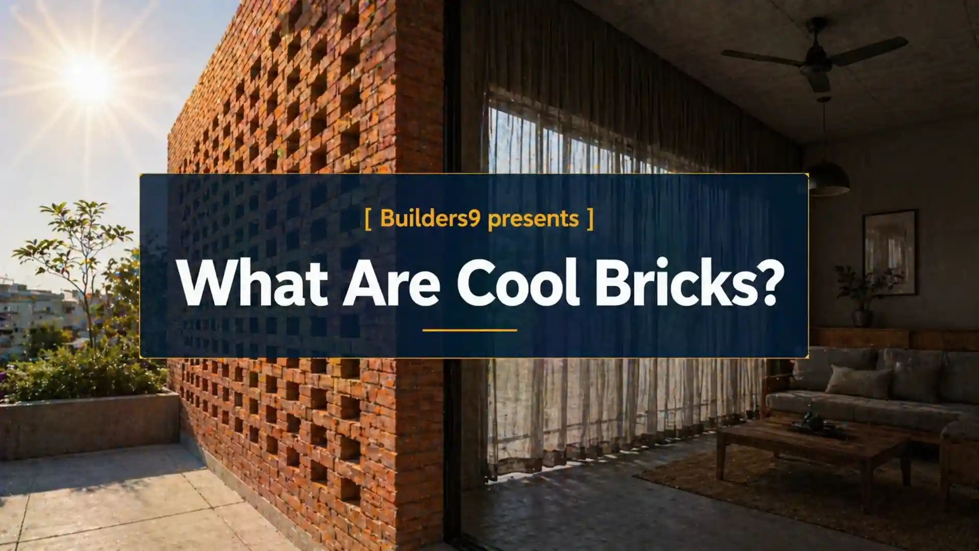 Modern house with perforated brick wall design allowing airflow and natural light for passive cooling