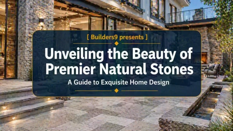 Luxury home exterior with natural stone flooring and walls showcasing elegant architectural design