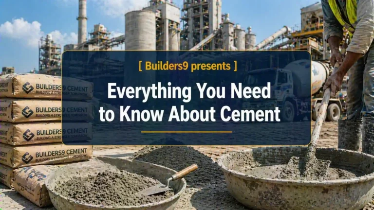 Different types of sand at a construction site including coarse sand, fine sand, M-sand, and silt sand