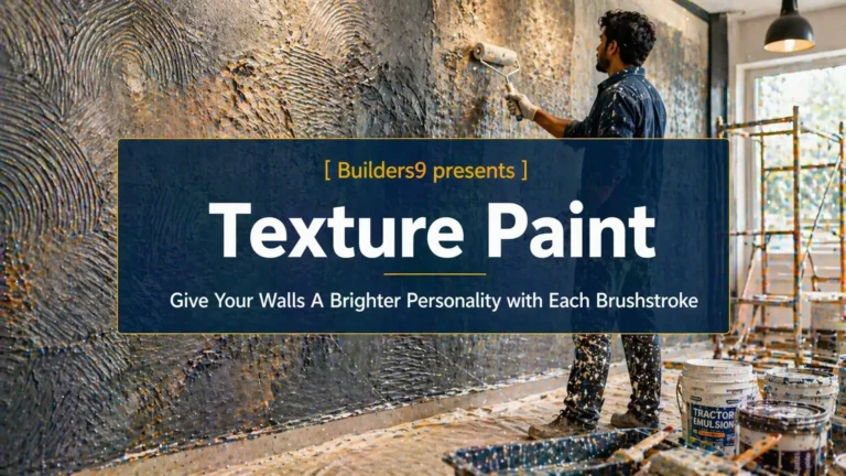 Worker applying texture paint on wall using roller creating decorative finish in an interior space